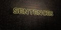 SENTENCES -Realistic Neon Sign on Brick Wall background - 3D rendered royalty free stock image