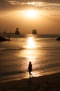 Sentosa beach silhouette