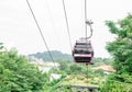 Sentosa cable car ride, Sentosa Singapore, March 15 2019 Royalty Free Stock Photo