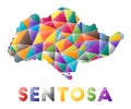 Sentosa - colorful low poly island shape.