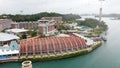 Sentosa Island, Singapore. Aerial view of cityscape and coastline Royalty Free Stock Photo