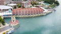 Sentosa Island, Singapore. Aerial view of cityscape and coastline Royalty Free Stock Photo