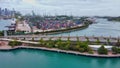 Sentosa Island, Singapore. Aerial view of cityscape and coastline Royalty Free Stock Photo