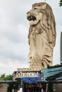 Merlion Statue on Sentosa Island, Singapore Royalty Free Stock Photo