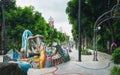 Road from the Sentosa Merlion in Singapore Royalty Free Stock Photo