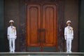 Sentries of the honor guard at the door of the Ho Chi Minh mausoleum. Vietnam