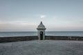 Sentry Box of San Cristobal Castle and the Sea in San Juan, Puerto Rico Royalty Free Stock Photo