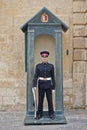 Sentry at Grandmasters Palace, Valletta Royalty Free Stock Photo