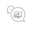 Seo adblock line icon. Search engine optimization sign. Vector