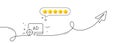 Seo adblock line icon. Search engine optimization sign. Continuous line with plane. Vector