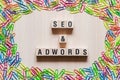 Seo and Adwords word concept Royalty Free Stock Photo