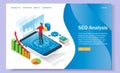 SEO analysis vector website landing page design template Royalty Free Stock Photo