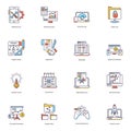 Seo Analytics Flat Icons Pack Royalty Free Stock Photo