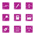 Seo android icons set, grunge style