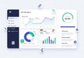 SEO audit report interface featuring a dashboard with various data visualizations. Includes a line Royalty Free Stock Photo