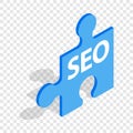 SEO blue puzzle isometric icon Royalty Free Stock Photo