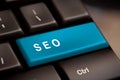 SEO button on the keyboard Royalty Free Stock Photo