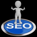 SEO Button Shows Internet Marketing And Optimizing