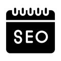 SEO calendar vector glyph flat icon Royalty Free Stock Photo