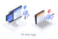 SEO Coding Isometric Composition Royalty Free Stock Photo