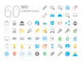 SEO easy flat colored iconset