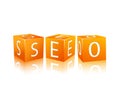SEO composed from cubes Royalty Free Stock Photo