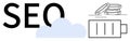 SEO Concept With Cloud, Battery, and Coins Symbolizing Online Optimization and Efficiency Royalty Free Stock Photo