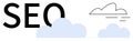 SEO Concept with Clouds Depicting Digital Growth and Optimization in a Minimalistic Design Royalty Free Stock Photo