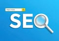 SEO Concept Search Engine Optimization with Magnifying Glass and Website Address Royalty Free Stock Photo