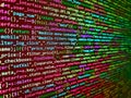 SEO concepts for better SERP. Database bits access stream visualisation. Software developer programming code on computer. Royalty Free Stock Photo