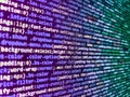 SEO concepts for better SERP. Digital technology on display. Programmer developer screen. Front-end applications in the color Royalty Free Stock Photo