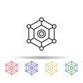 Seo data server multi color icon. Simple thin line, outline vector of online and web icons for ui and ux, website or mobile Royalty Free Stock Photo
