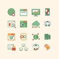 SEO & database icon set