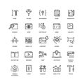 Seo and development line thin vector icons