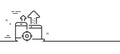 Seo devices line icon. Web targeting sign. Traffic management. Minimal line pattern banner. Vector