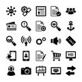 Seo and Digital Marketing Glyph Vector Icons 11