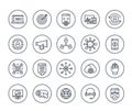 Seo, digital marketing website analysis line icons