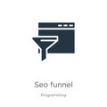 Seo funnel icon vector. Trendy flat seo funnel icon from programming collection isolated on white background. Vector illustration Royalty Free Stock Photo