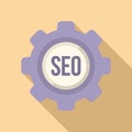 Seo gear engine icon flat vector. Audience content