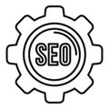 Seo gear engine icon outline vector. Audience content