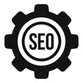 Seo gear engine icon simple vector. Audience content