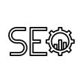 SEO, gear, grow, graph, SEO grow icon