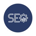 SEO, gear, grow, graph, SEO grow icon