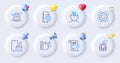 Seo gear, Honeymoon cruise and Report line icons. For web app, printing. Vector