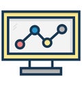 Seo Graph Isolated Vector Icon That can be easily Modified or Edited. Royalty Free Stock Photo