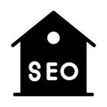 SEO house vector glyph flat icon Royalty Free Stock Photo