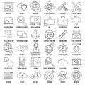 SEO icons. Internet and development signs.