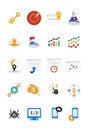 SEO icons set in flat design Royalty Free Stock Photo