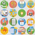 Seo icons set flat Royalty Free Stock Photo