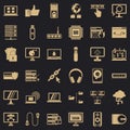 Seo icons set, simple style Royalty Free Stock Photo